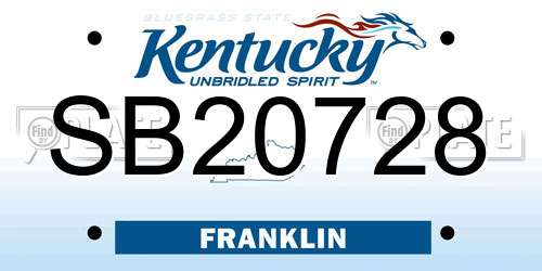 SB20728 Kentucky License Plate