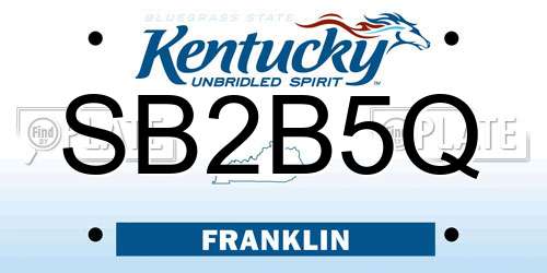 SB2B5Q Kentucky License Plate