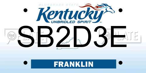 SB2D3E Kentucky License Plate