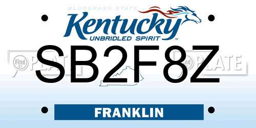 SB2F8Z Kentucky License Plate