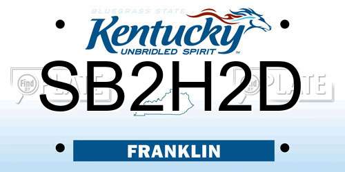 SB2H2D Kentucky License Plate