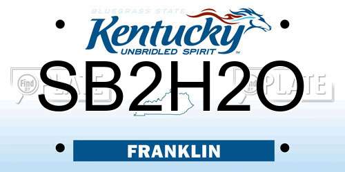 SB2H2O Kentucky License Plate