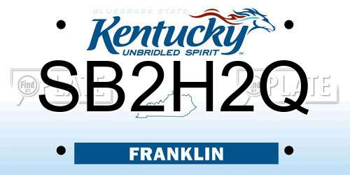 SB2H2Q Kentucky License Plate