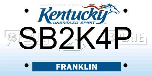 SB2K4P Kentucky License Plate