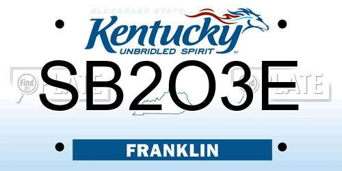 SB2O3E Kentucky License Plate