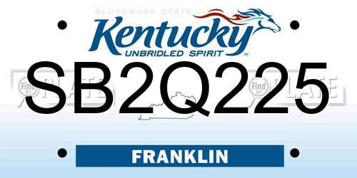 SB2Q225 Kentucky License Plate