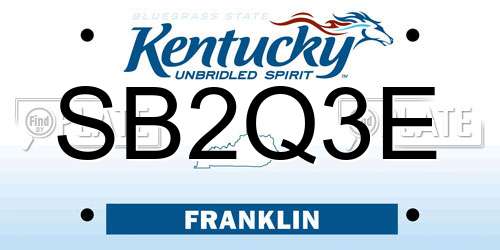SB2Q3E Kentucky License Plate