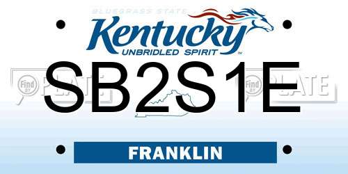 SB2S1E Kentucky License Plate
