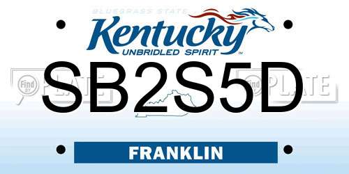 SB2S5D Kentucky License Plate