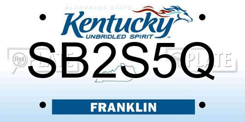 SB2S5Q Kentucky License Plate