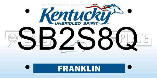 SB2S8Q Kentucky License Plate