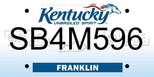 SB4M596 Kentucky License Plate