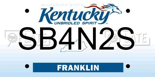 SB4N2S Kentucky License Plate