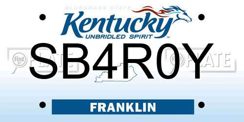 SB4R0Y Kentucky License Plate