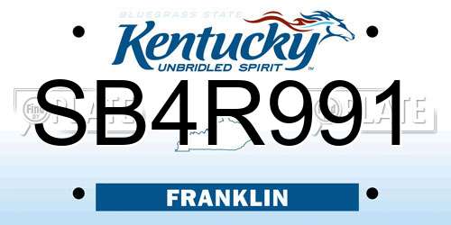 SB4R991 Kentucky License Plate