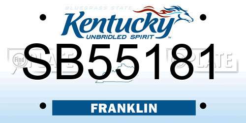 SB55181 Kentucky License Plate