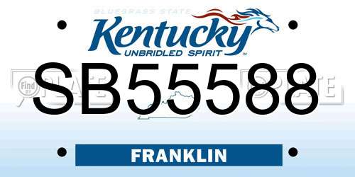 SB55588 Kentucky License Plate