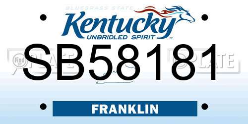SB58181 Kentucky License Plate