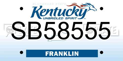 SB58555 Kentucky License Plate