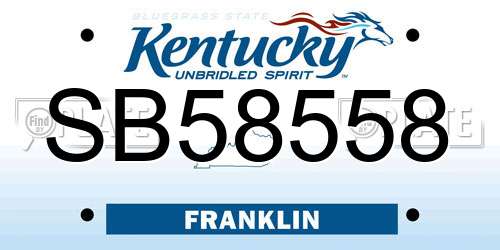 SB58558 Kentucky License Plate
