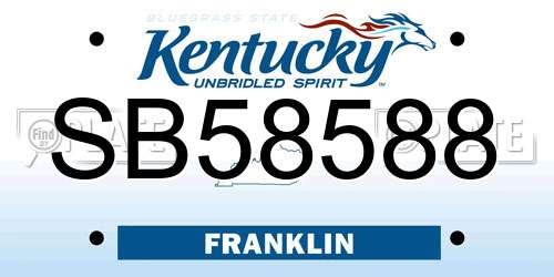 SB58588 Kentucky License Plate