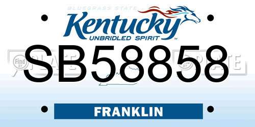 SB58858 Kentucky License Plate