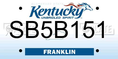 SB5B151 Kentucky License Plate