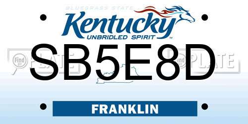 SB5E8D Kentucky License Plate