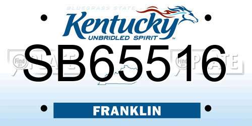 SB65516 Kentucky License Plate