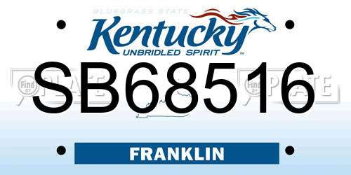 SB68516 Kentucky License Plate
