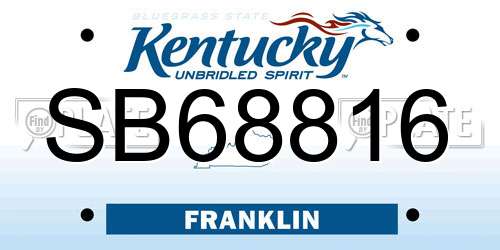 SB68816 Kentucky License Plate