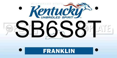SB6S8T Kentucky License Plate
