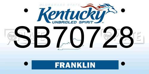 SB70728 Kentucky License Plate