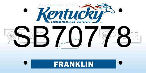 SB70778 Kentucky License Plate