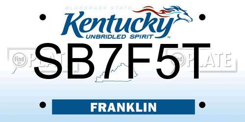 SB7F5T Kentucky License Plate