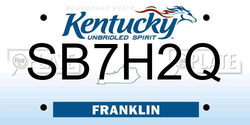 SB7H2Q Kentucky License Plate