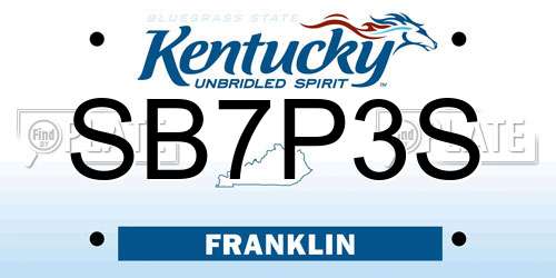 SB7P3S Kentucky License Plate