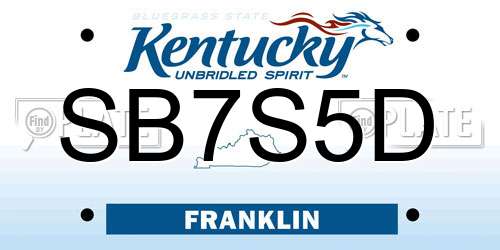 SB7S5D Kentucky License Plate