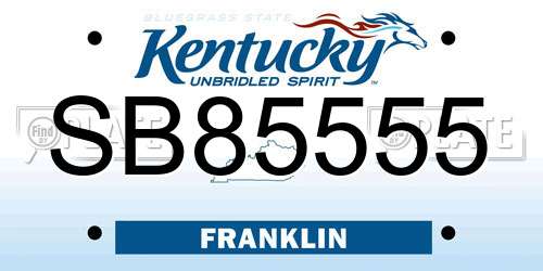 SB85555 Kentucky License Plate