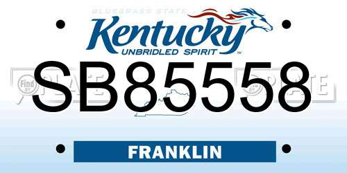 SB85558 Kentucky License Plate