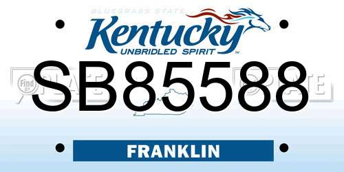 SB85588 Kentucky License Plate