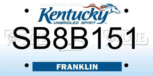 SB8B151 Kentucky License Plate