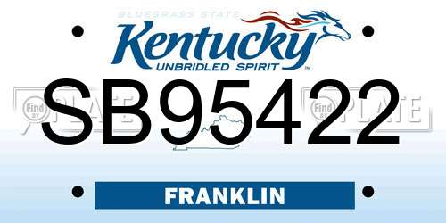 SB95422 Kentucky License Plate