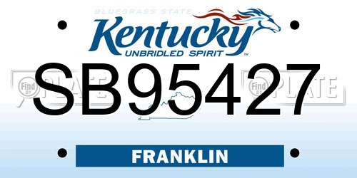 SB95427 Kentucky License Plate