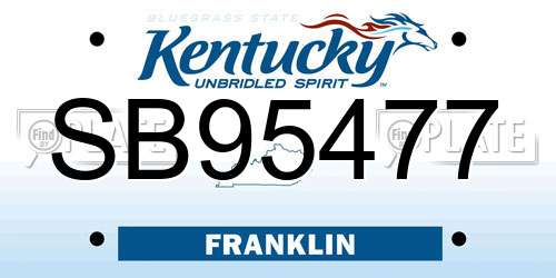 SB95477 Kentucky License Plate