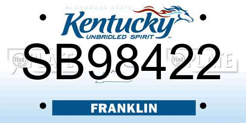 SB98422 Kentucky License Plate