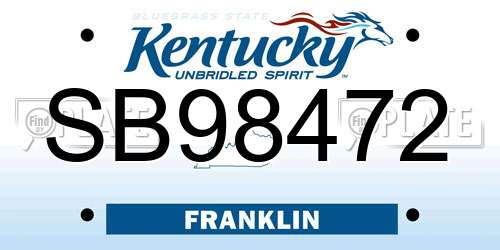 SB98472 Kentucky License Plate