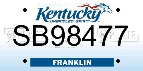 SB98477 Kentucky License Plate