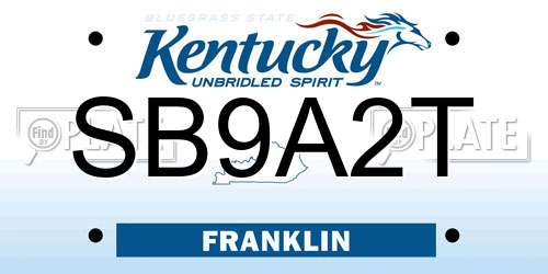 SB9A2T Kentucky License Plate