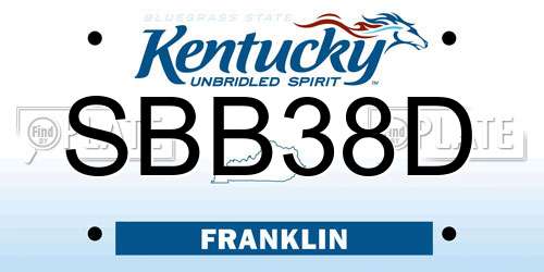 SBB38D Kentucky License Plate